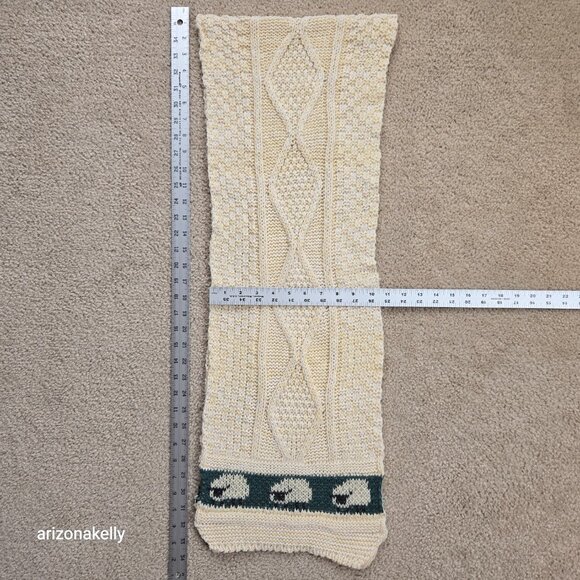 Wool Aran Scarf Lamb Sheep Design - Picture 7 of 8